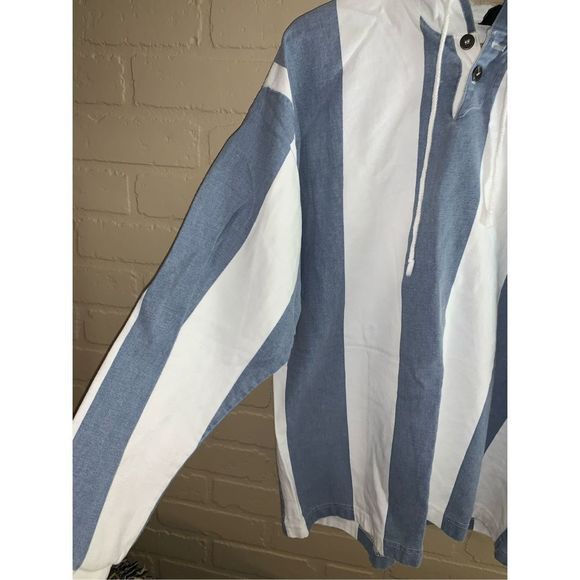 Vintage 1990s FLUID striped hoodie LARGE  - Picture 4 of 11
